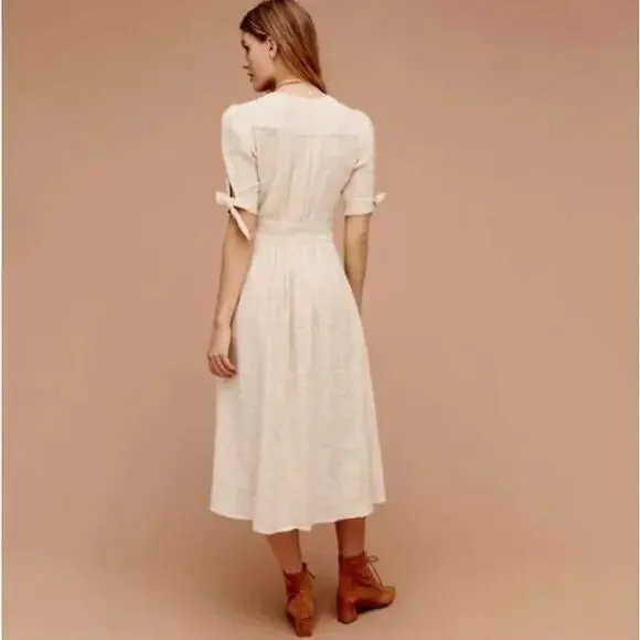 FREE PEOPLE Free-est Love Of My Life Dress Midi Dress Cream Sz S {KK36} - Picture 3 of 7